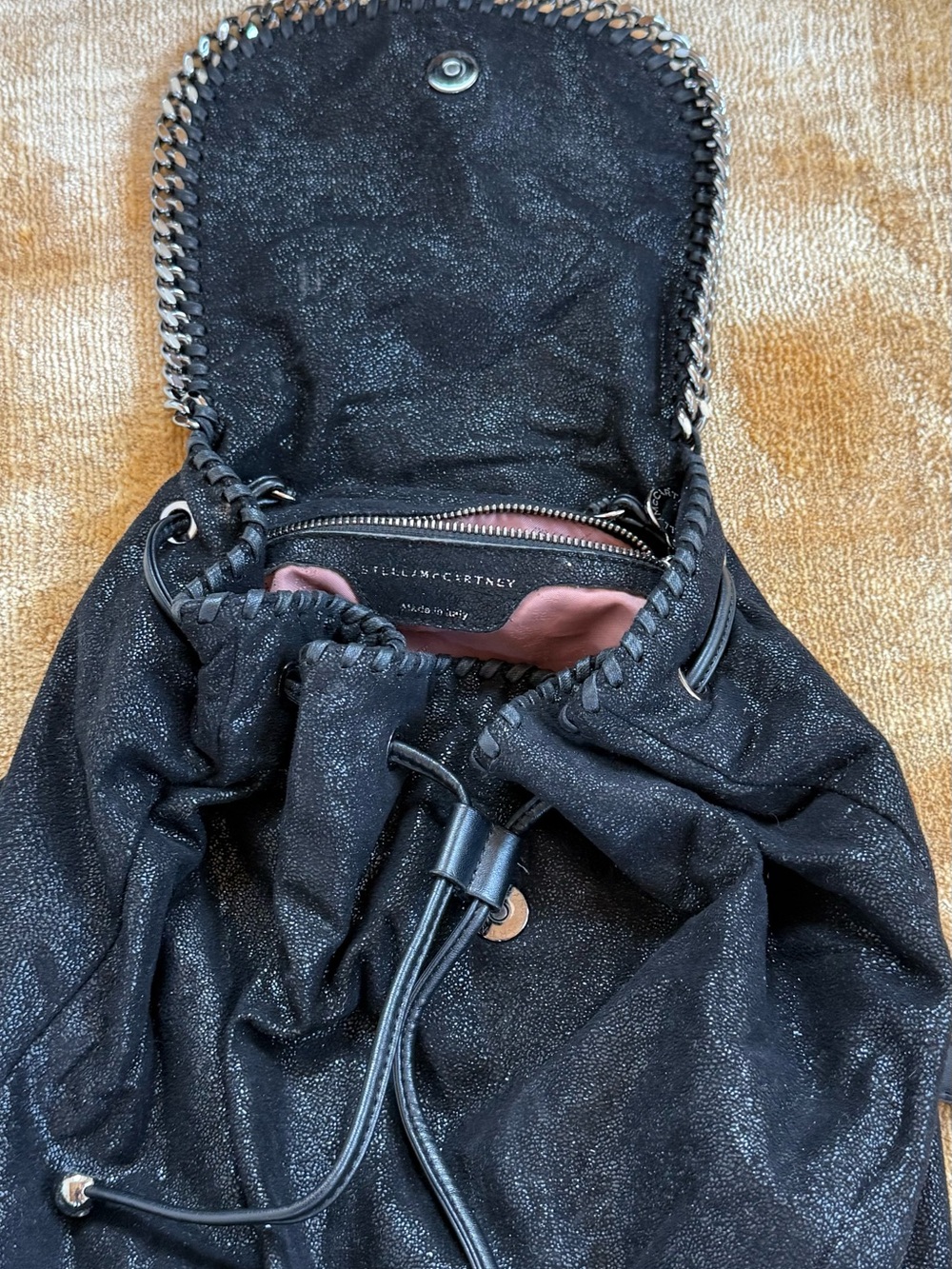 Stella McCartney Chain-Trim Drawstring Backpack - Picture 3 of 5